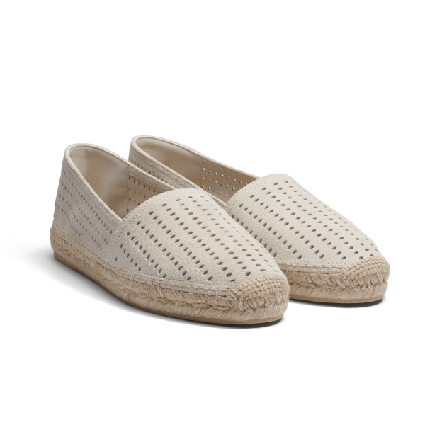 Espadrille Wait and Sea [homme cuir veau velours perforé craie] – Image 2
