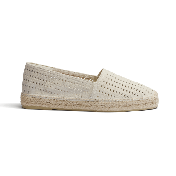 Espadrille Wait and Sea [homme cuir veau velours perforé craie]