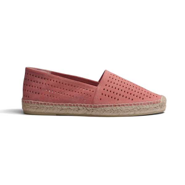 Espadrille Wait and Sea [homme cuir veau velours perforé bois de rose]