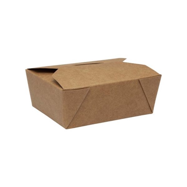 Boite repas carton kraft brun avec rabas 1300ml x50